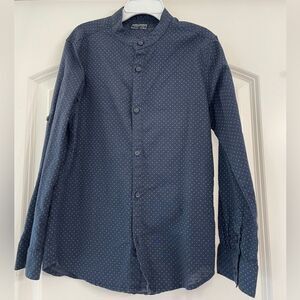 Nukutavake - Designed in Spain - Mayoral blue dress shirt mandarin collar size 8